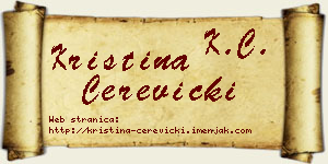 Kristina Čerevicki vizit kartica